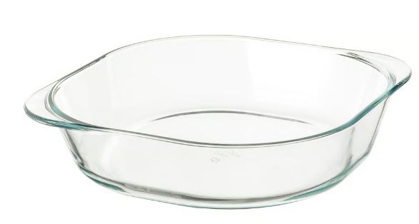 Oven dish clear glass