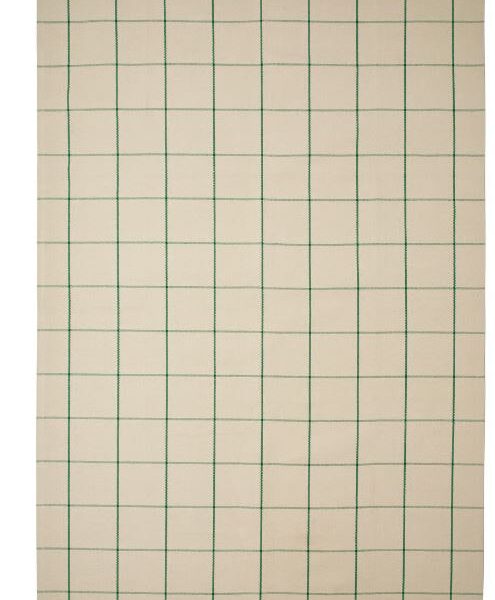 RIDSTIG Rug flatwoven off-white/green 133x195 cm